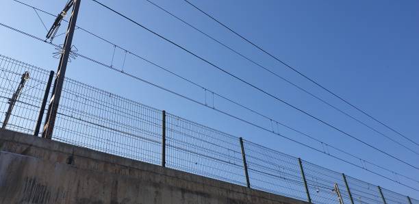 istock Blue sky and wires 1159662360