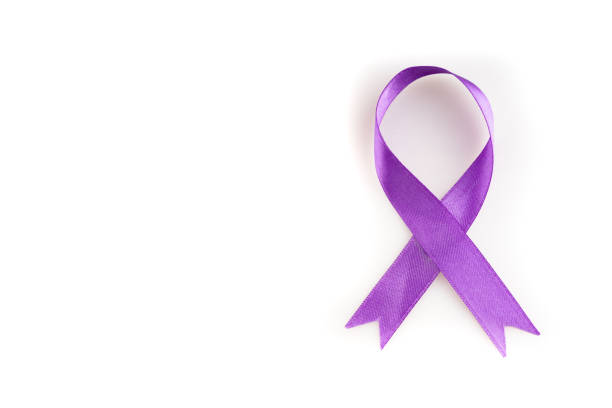 istock purple ribbon on white 1159667909