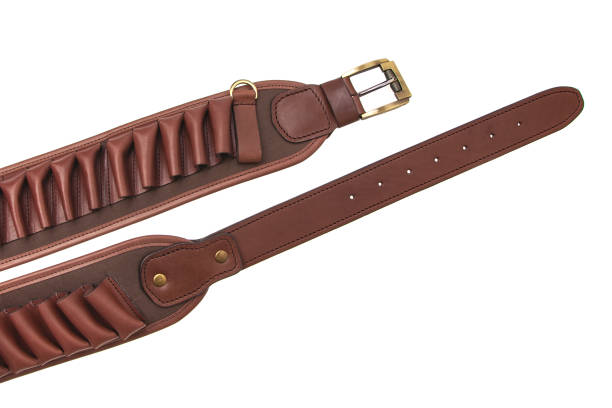 istock Brown leather bandolier isolated on a white background 1159671442