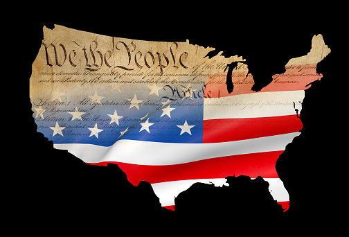 Columbus Day Background Design. American flag on a wooden table with a message. We will be Closed on Columbus Day.