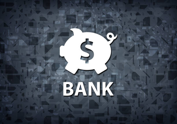 bank (znak dolara piggy box) czarne tło - piggy bank symbol finance black stock illustrations
