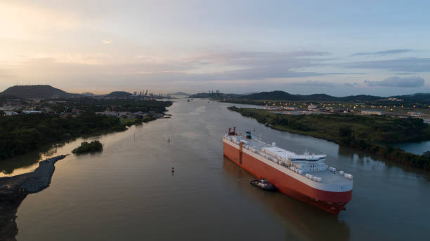 화물선 - panama canal panama container ship industrial ship 뉴스 사진 이미지