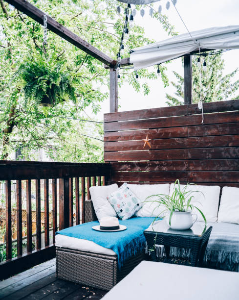 istock Outdoor patio deck in summer 1159677400