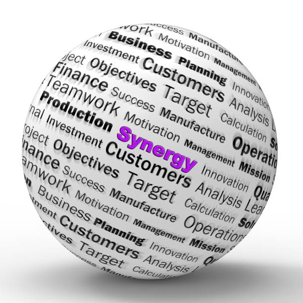 istock Synergy concept icon means joint effort and teamwork - 3d illustration 1159680606