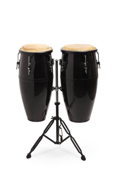 istock Studio shot of black conga drum instrument 1159680905
