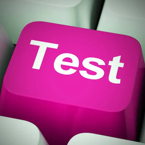 Test concept icon means beta version or trial. Online development or programming update - 3d illustration