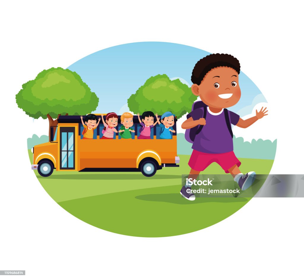 Back To School Kids Cartoons Round Icon Stock Illustration - Download Image  Now - Afro Hairstyle, Baby - Human Age, Back to School - iStock