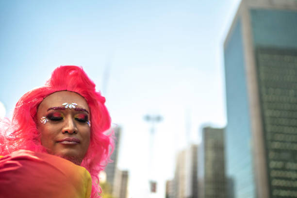 istock Confident drag queen at pride parade 1159690509