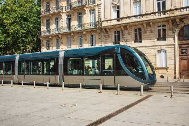 istock Modern tramway in Bordeaux, France 1159695609