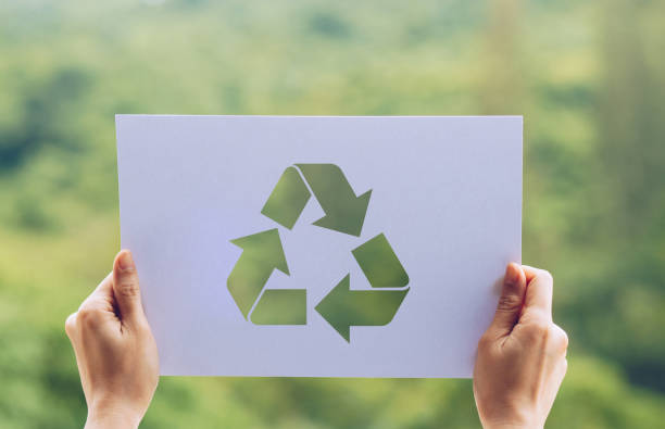 istock save world ecology concept environmental conservation with hands holding cut out paper recycle showing 1159695691