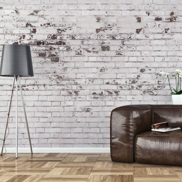 istock Empty living room with sofa - ruined wall 1159696509