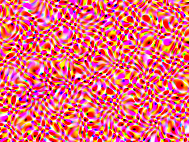 Colorful Halftone Swirl Wavy Pattern Prism Glitch Effect Coral Red Hot Pink Yellow Holiday Noise Background Colorful Halftone Swirl Wavy Pattern Prism Glitch Effect Coral Red Hot Pink Yellow Holiday Background Digitally Generated Multi Colored Image Computer Graphic impressionism photos stock pictures, royalty-free photos & images