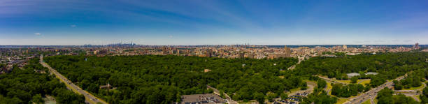 aerial panorama bronx zoo new york - international wildlife conservation park imagens e fotografias de stock