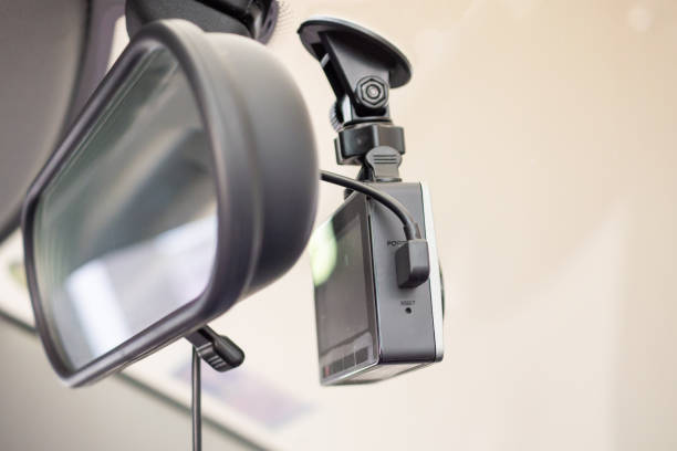 istock Car CCTV camera video recorder for driving safety on the road 1159700620