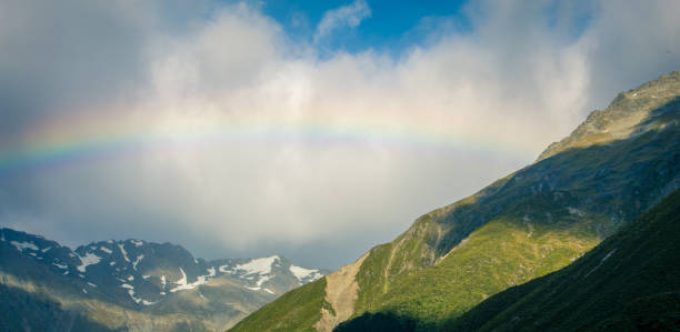 istock Rainbow in a valley in New Zealand 1159700644