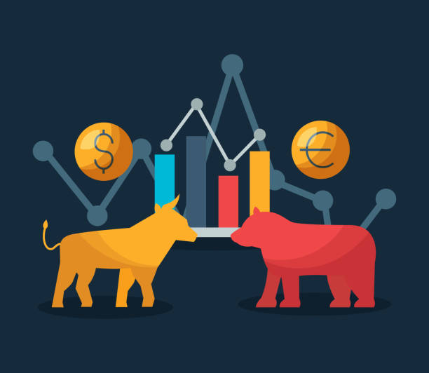 illustrazioni stock, clip art, cartoni animati e icone di tendenza di mercato azionario finanziario - stock market animals