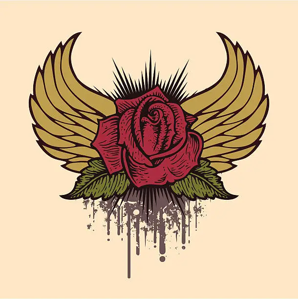 Vector illustration of Grungy Rose