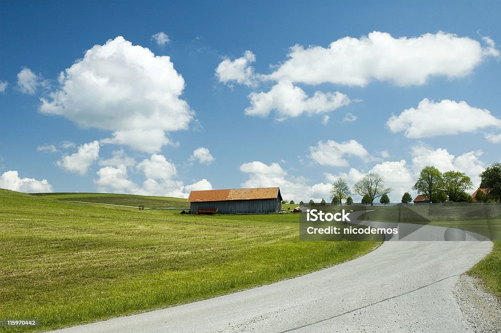 Country Road Rural Landscape  Agricultural Field Stock Photo