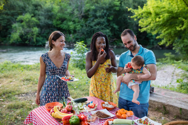 istock Healthy vegan eating in nature 1159705053