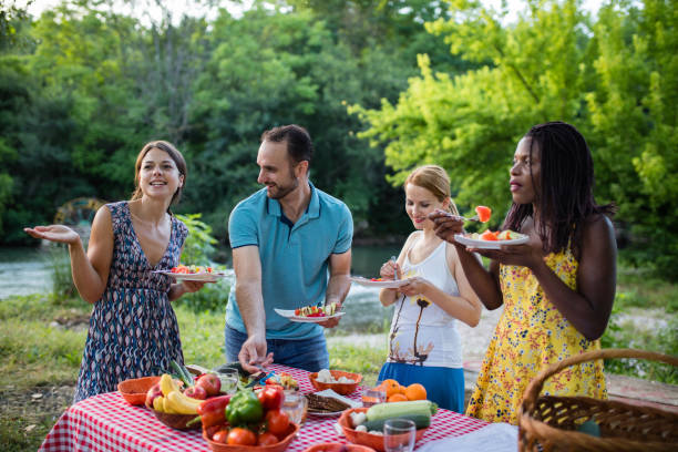 istock Healthy vegan eating in nature 1159705064