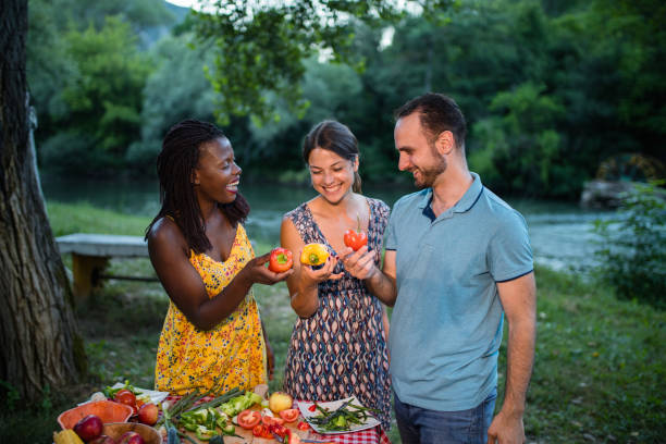 istock Healthy vegan eating in nature 1159705112