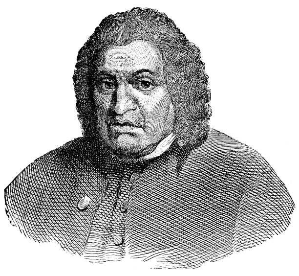 Samuel Johnson Engraving from 1894 showing the English writer, Samuel Johnson. samuel johnson writer and critic stock illustrations