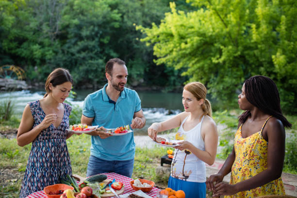 istock Healthy vegan eating in nature 1159705255