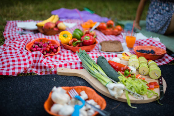 istock Healthy vegan eating in nature 1159705922