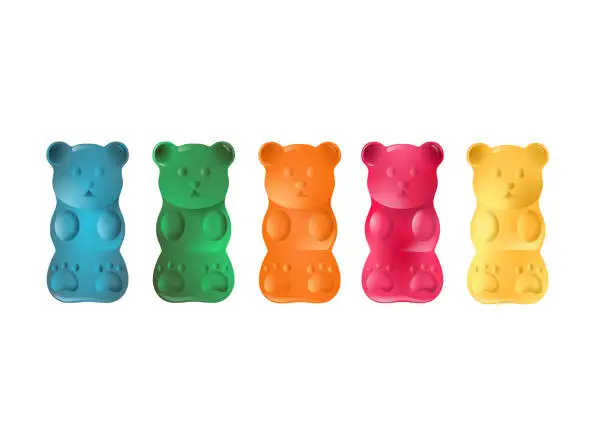 Vector illustration of colorful gummy bears