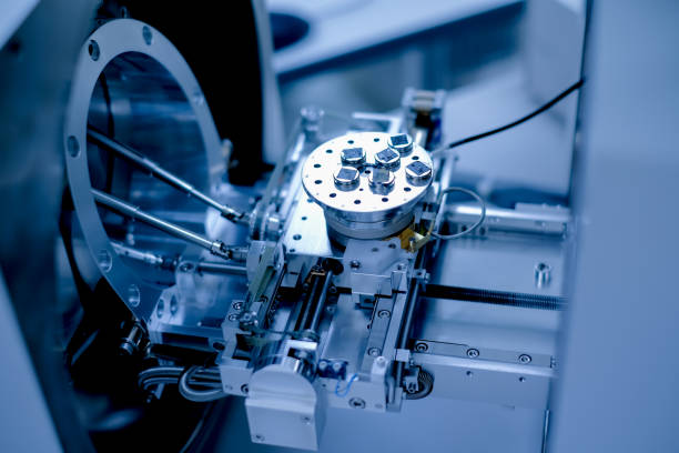 Scientist is preparation of nanomaterials for Scanning Electron Microscope (SEM) machine in laboratory stock photo