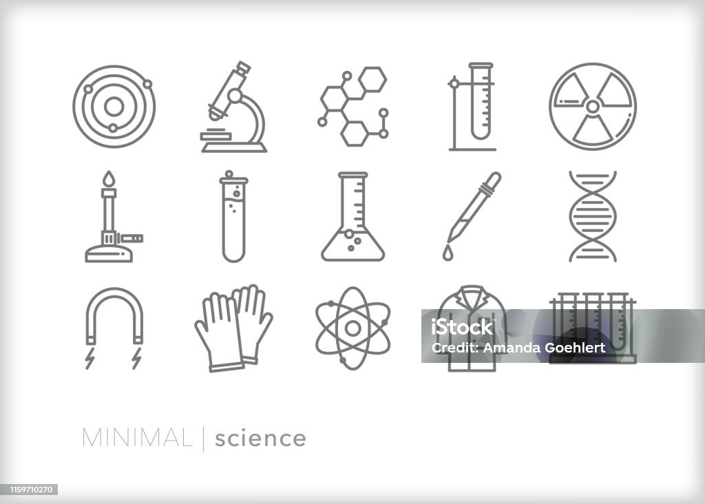 Icone della linea scientifica - arte vettoriale royalty-free di Icona