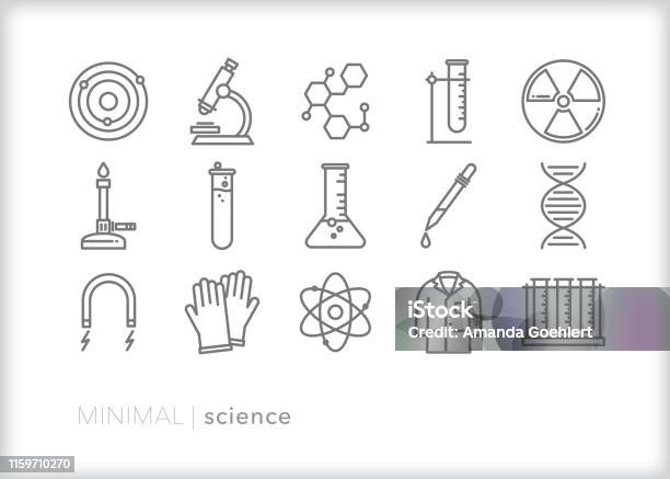 과학 선 아이콘 아이콘에 대한 스톡 벡터 아트 및 기타 이미지 - 아이콘, 과학, 실험실