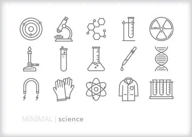 Vector illustration of Science line icons