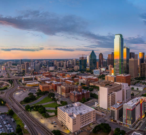 istock Dallas Texas evening skyline 1159711873