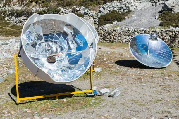 Photo of A solar cooker uses the energy of the sun to cook, reducing deforestation in remote areas of Nepal.