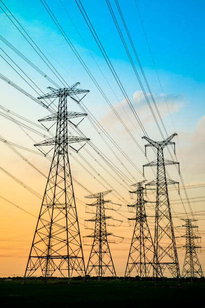 High voltage post,High voltage tower sky background High voltage post,High voltage tower sky sunset background electricity transformer photos stock pictures, royalty-free photos & images