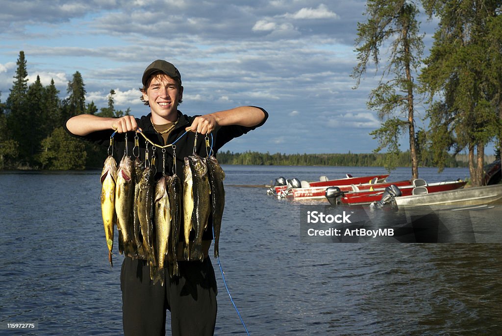 Perca Walleye in Canada - Foto stock royalty-free di Pesca - Attività all'aperto