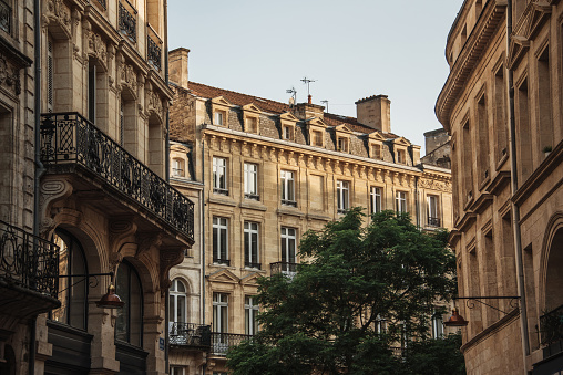 Typical residential architecture in the city centre of Bordeaux, France