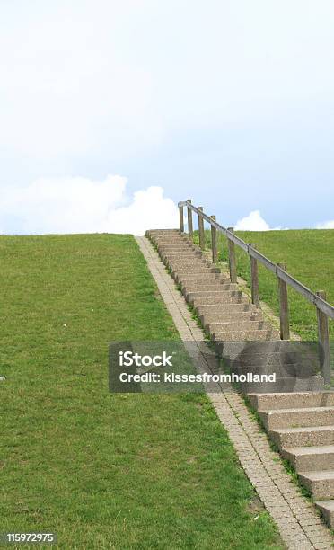 Green Dike With Blue Sky Stock Photo - Download Image Now - Groningen Province, Capital Cities, Coastline