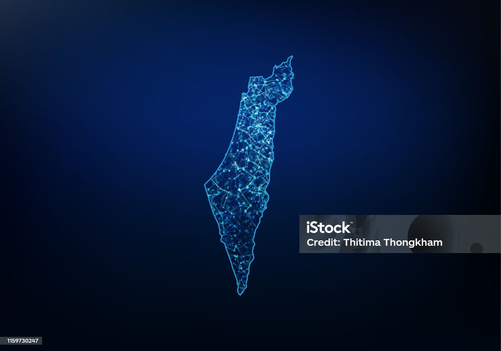 Network Israel Abstract Of Israel Map Network Internet And Global Connection Concept ...