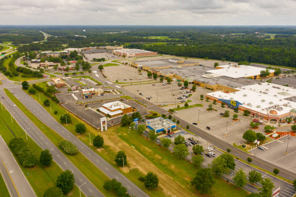 Aerial photo Magnolia Mall Florence SC Florence, SC, USA - June 23, 2019: Aerial photo Magnolia Mall Florence SC Ihop stock pictures, royalty-free photos & images