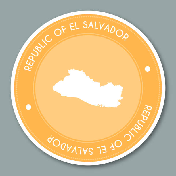 illustrations, cliparts, dessins animés et icônes de république d'el salvador étiquette conception d'autocollantplat. - 13431