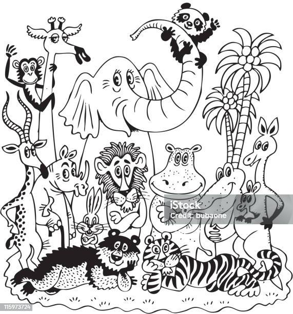 У Животных — стоковая векторная графика и другие изображения на тему Панда - Панда, Животное, Сафари