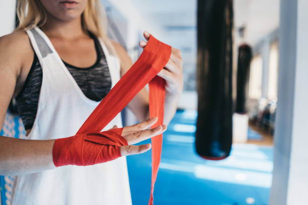 istock Tying up sports glove 1159739123