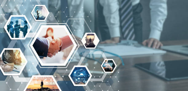 istock Business and communication network concept. Business partnership concept. 1159740443