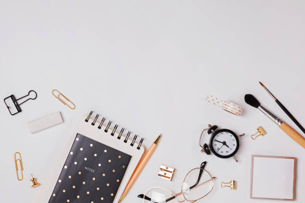 istock Back to school composition with different stationery on the white background 1159742314
