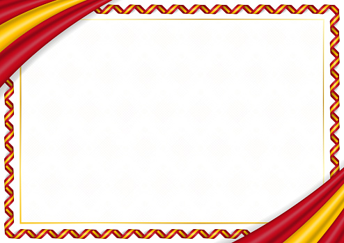 Spain Border Pattern Border Made With Spain National Colors Stock Illustration - Download ...