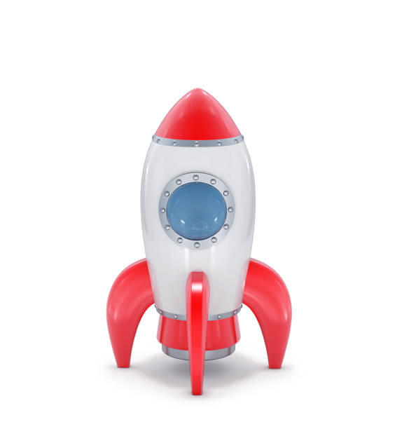 istock Black metal rocket isolated on white 1159744854