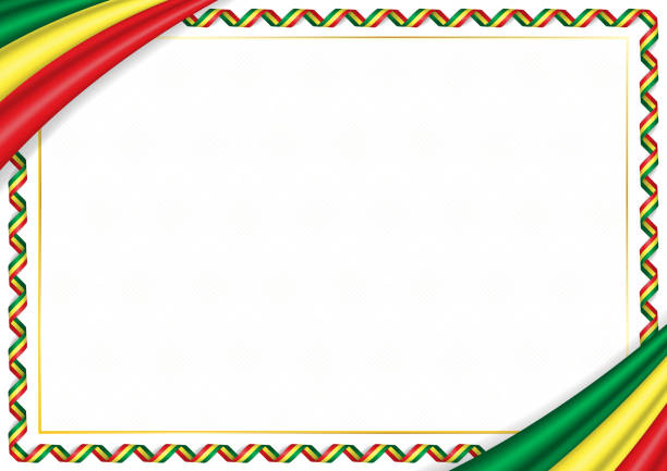 Border made with Senegal national colors Border made with Senegal national colors. Template elements for your certificate and diploma. Horizontal orientation. Vector senegal flag stock illustrations