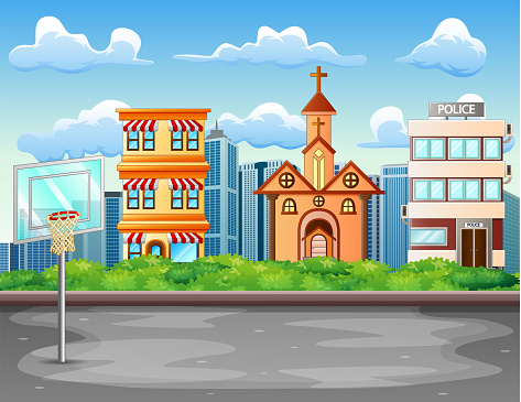 Ilustración de Fondo De Dibujos Animados Con Cancha De Básquetbol En El Paisaje De La Ciudad y más Vectores Libres de Derechos de Aire libre - iStock Ilustración de Fondo De Dibujos Animados Con Cancha De Básquetbol En El Paisaje De La Ciudad y más Vectores Libres de Derechos de Aire libre - iStock